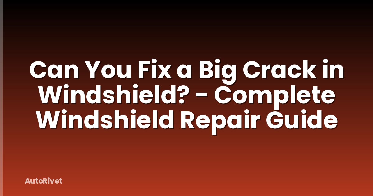 Can You Fix a Big Crack in Windshield? - Complete Windshield Repair Guide