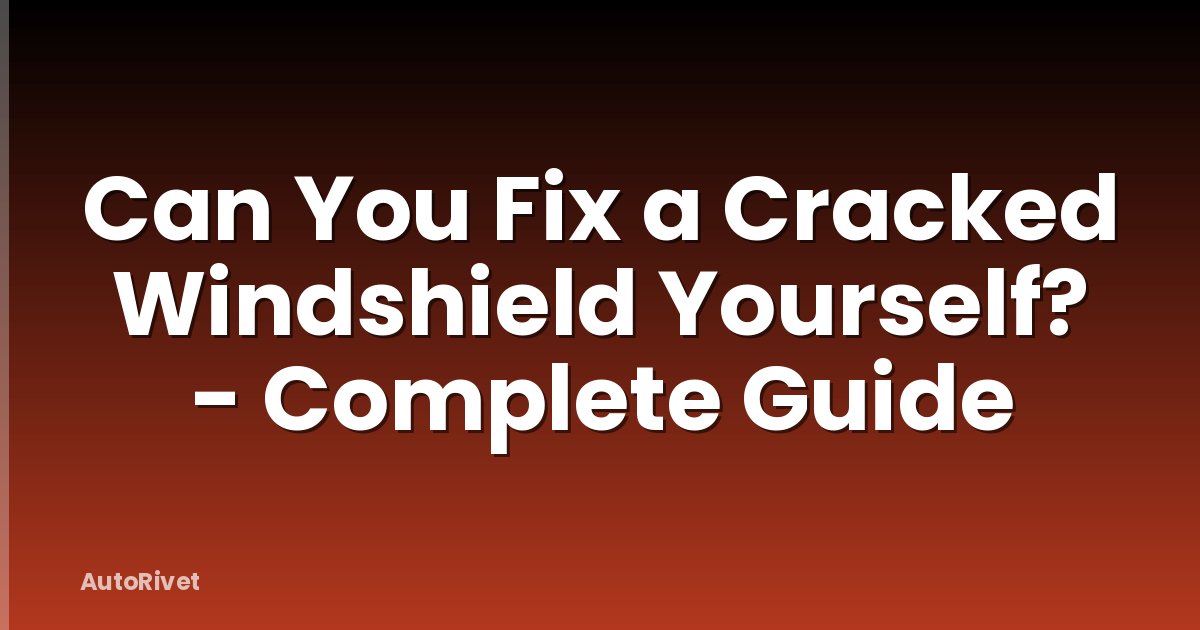 Can You Fix a Cracked Windshield Yourself? - Complete Guide