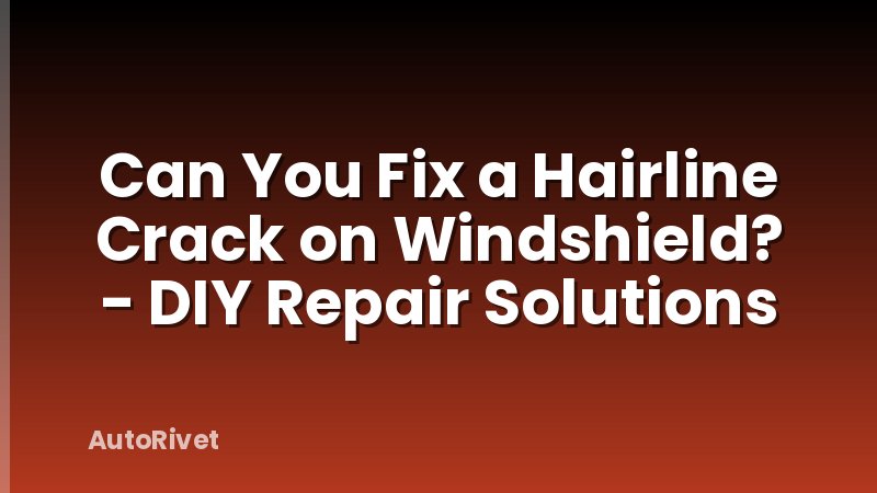 Can You Fix a Hairline Crack on Windshield? - DIY Repair Solutions