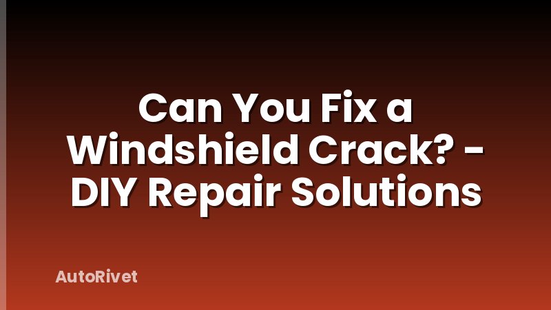 Can You Fix a Windshield Crack? - DIY Repair Solutions
