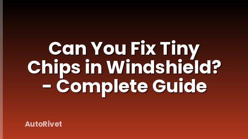 Can You Fix Tiny Chips in Windshield? - Complete Guide