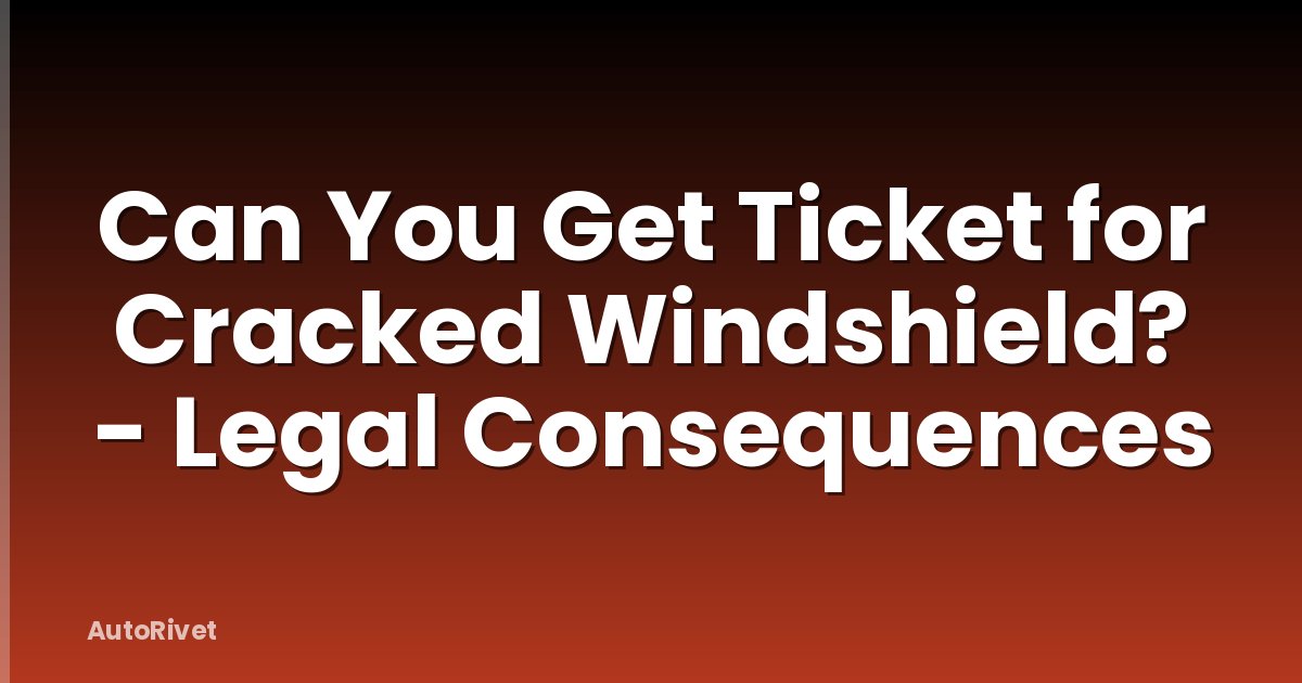 Can You Get Ticket for Cracked Windshield? - Legal Consequences