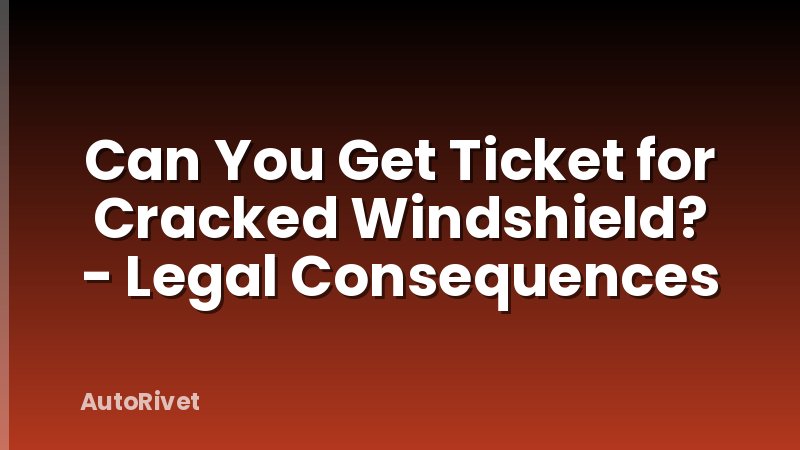 Can You Get Ticket for Cracked Windshield? - Legal Consequences