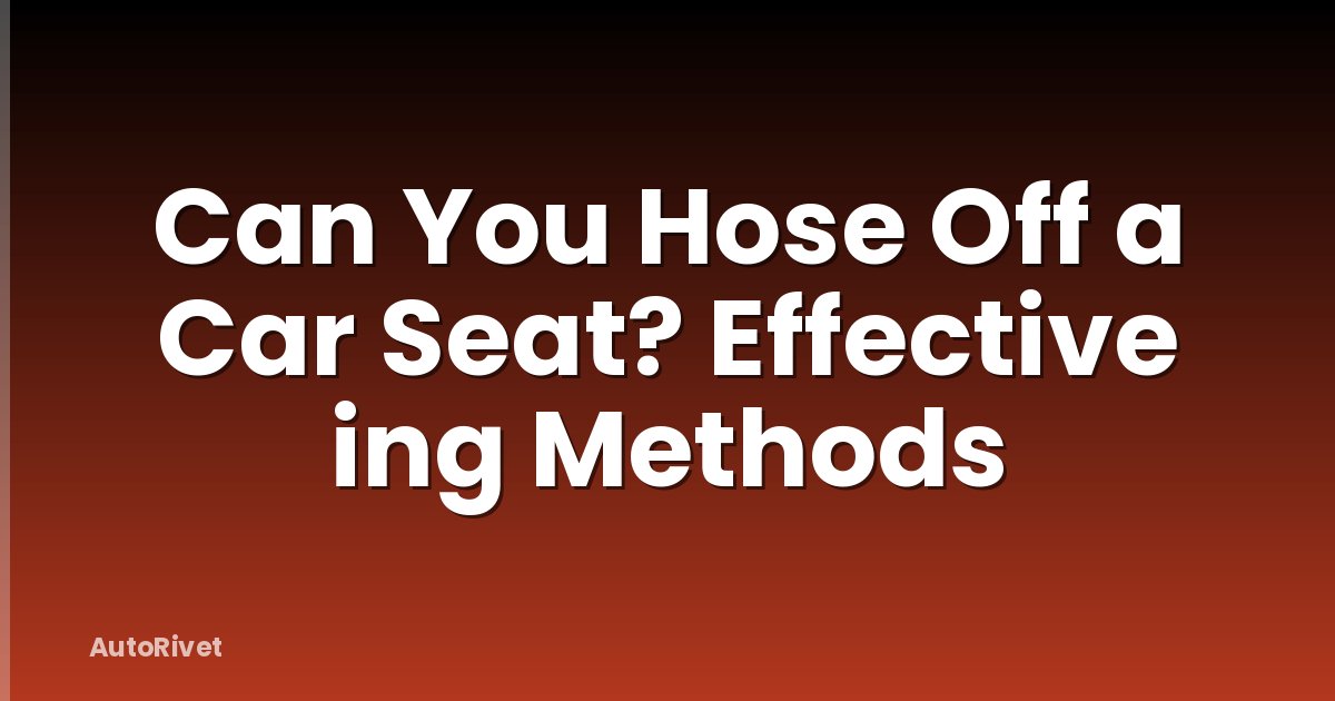 Can You Hose Off a Car Seat? Effective ing Methods