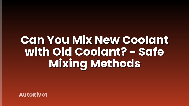Can You Mix New Coolant with Old Coolant? - Safe Mixing Methods