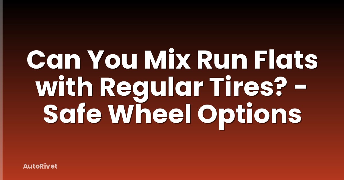 Can You Mix Run Flats with Regular Tires? - Safe Wheel Options
