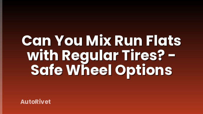 Can You Mix Run Flats with Regular Tires? - Safe Wheel Options