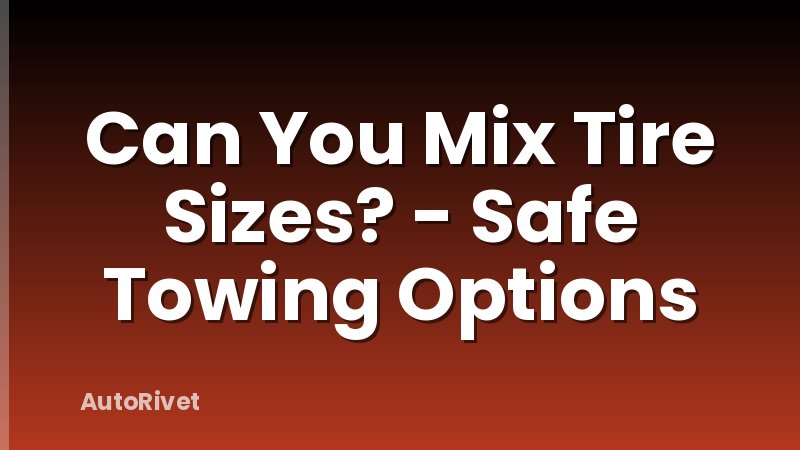 Can You Mix Tire Sizes? - Safe Towing Options