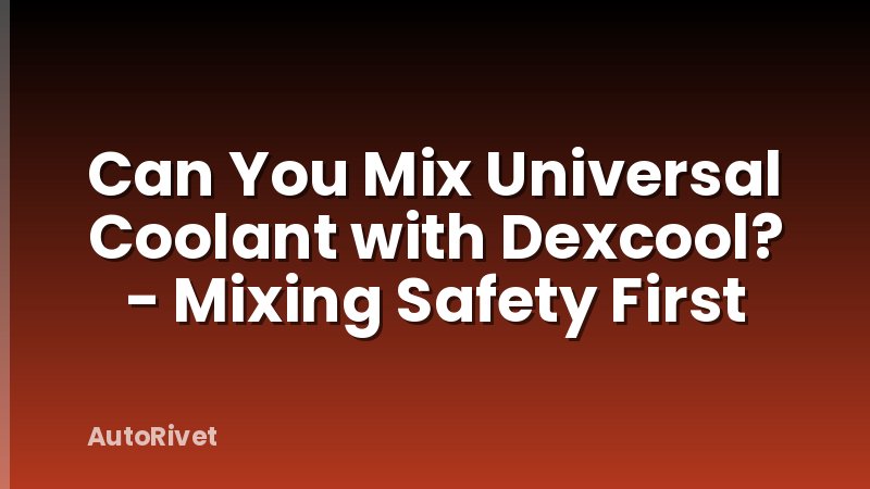 Can You Mix Universal Coolant with Dexcool? - Mixing Safety First