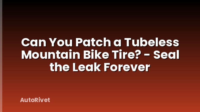 Can You Patch a Tubeless Mountain Bike Tire? - Seal the Leak Forever