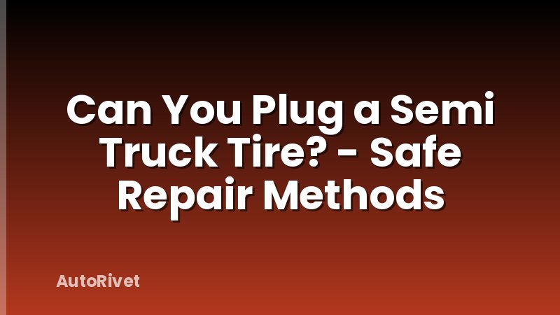 Can You Plug a Semi Truck Tire? - Safe Repair Methods