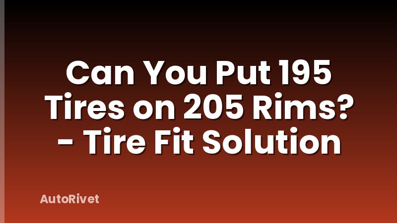 Can You Put 195 Tires on 205 Rims? - Tire Fit Solution