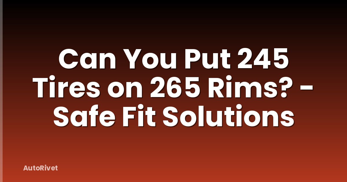 Can You Put 245 Tires on 265 Rims? - Safe Fit Solutions