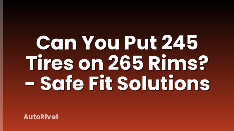Can You Put 245 Tires on 265 Rims? - Safe Fit Solutions