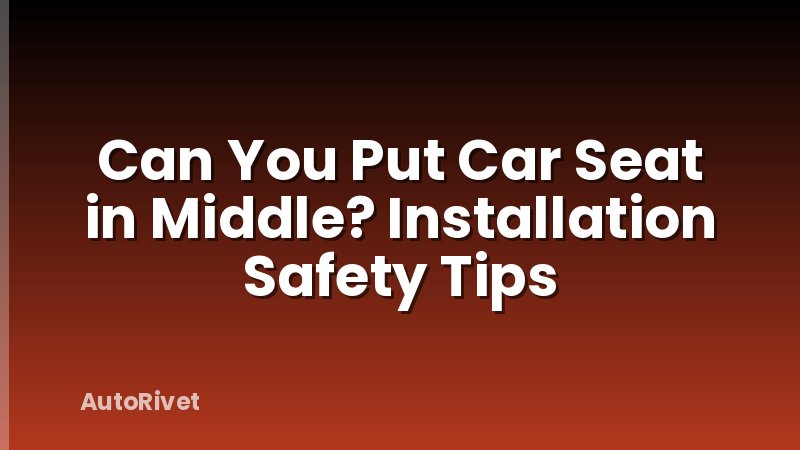 Can You Put Car Seat in Middle? Installation Safety Tips
