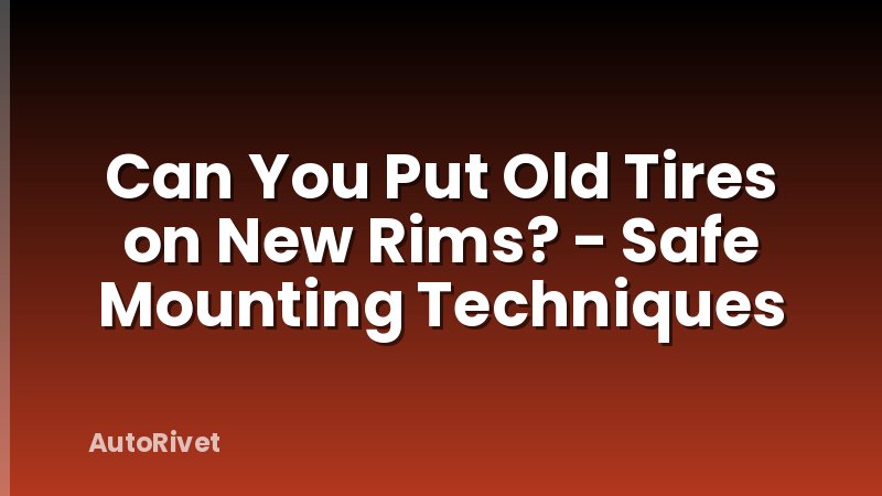 Can You Put Old Tires on New Rims? - Safe Mounting Techniques