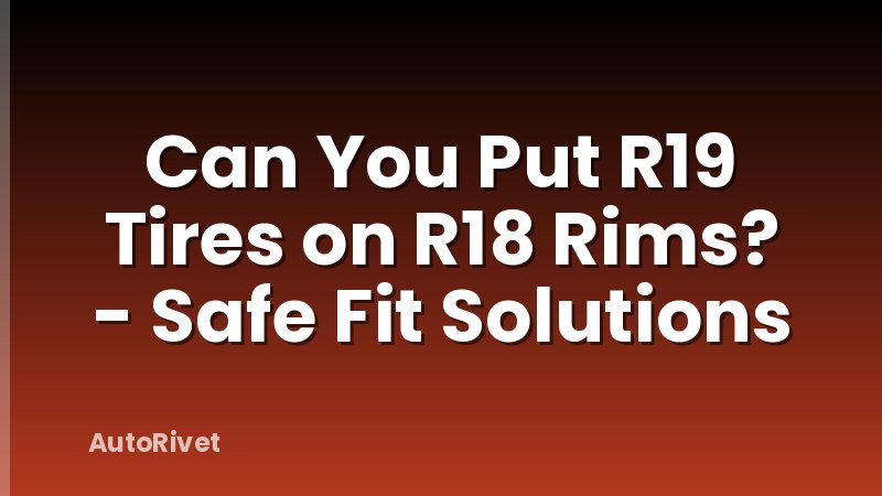Can You Put R19 Tires on R18 Rims? - Safe Fit Solutions