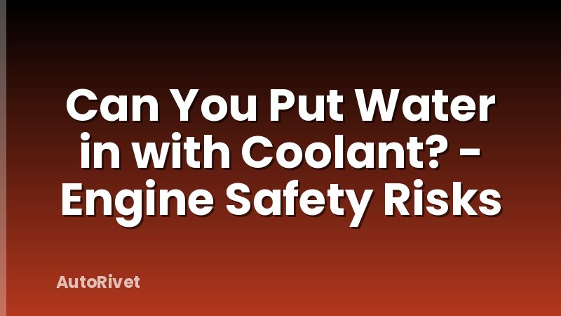 Can You Put Water in with Coolant? - Engine Safety Risks