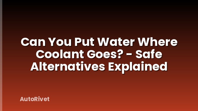 Can You Put Water Where Coolant Goes? - Safe Alternatives Explained