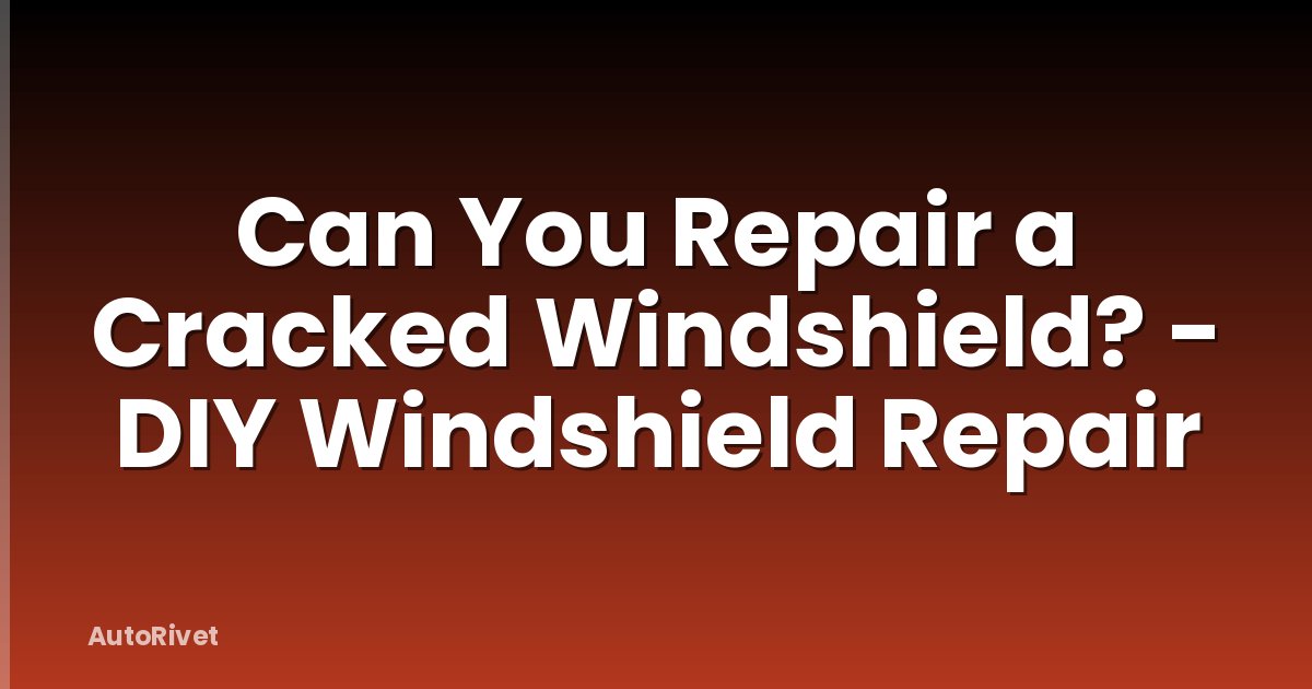 Can You Repair a Cracked Windshield? - DIY Windshield Repair
