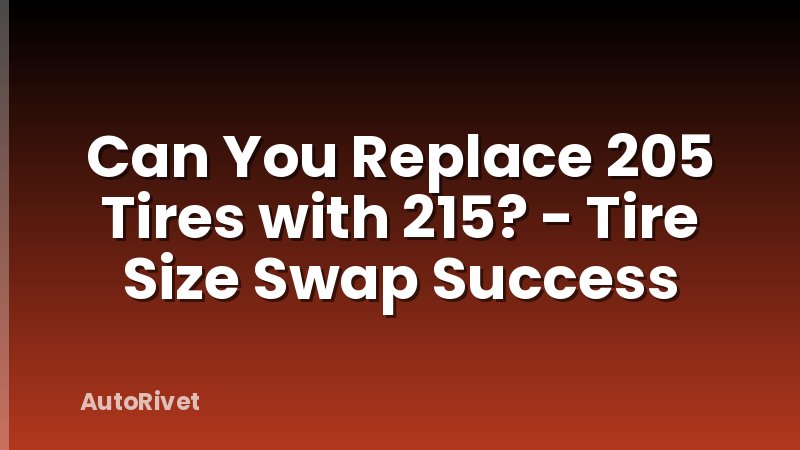 Can You Replace 205 Tires with 215? - Tire Size Swap Success