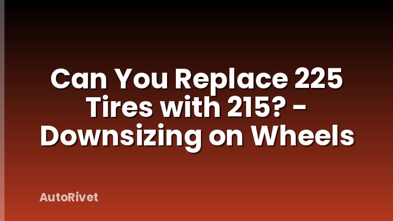 Can You Replace 225 Tires with 215? - Downsizing on Wheels
