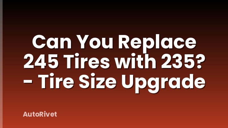 Can You Replace 245 Tires with 235? - Tire Size Upgrade