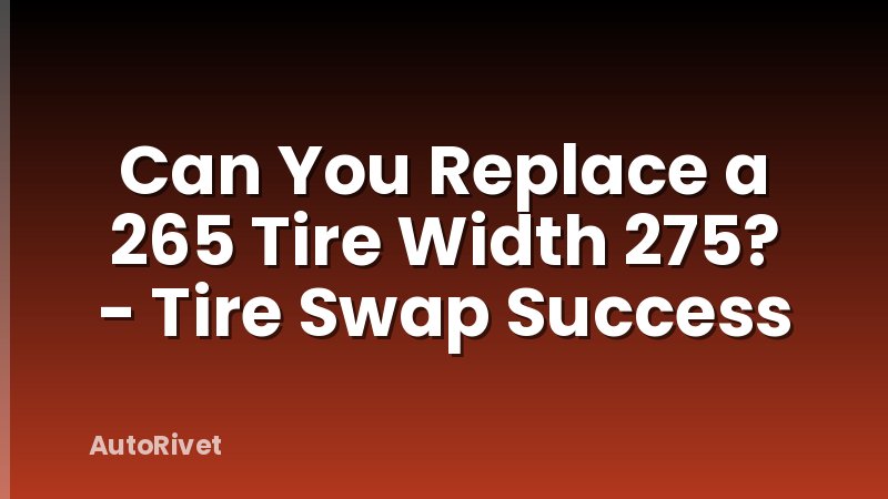 Can You Replace a 265 Tire Width 275? - Tire Swap Success
