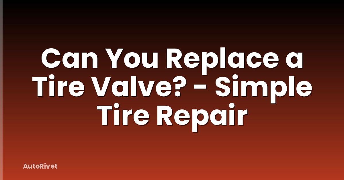Can You Replace a Tire Valve? - Simple Tire Repair