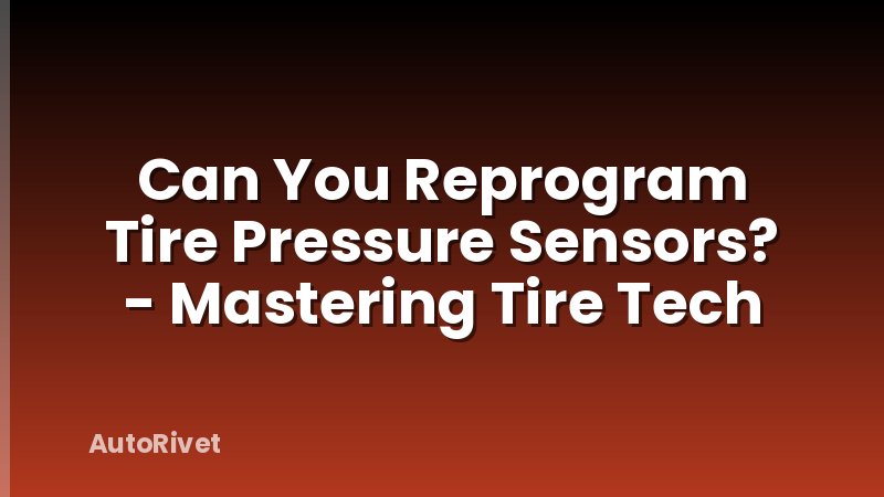 Can You Reprogram Tire Pressure Sensors? - Mastering Tire Tech