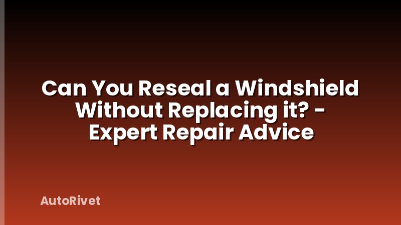 Can You Reseal a Windshield Without Replacing it? - Expert Repair Advice