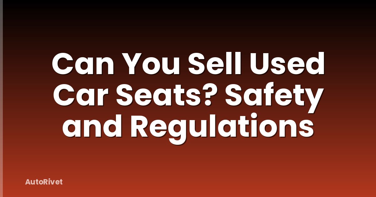 Can You Sell Used Car Seats? Safety and Regulations