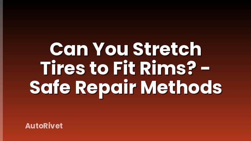 Can You Stretch Tires to Fit Rims? - Safe Repair Methods