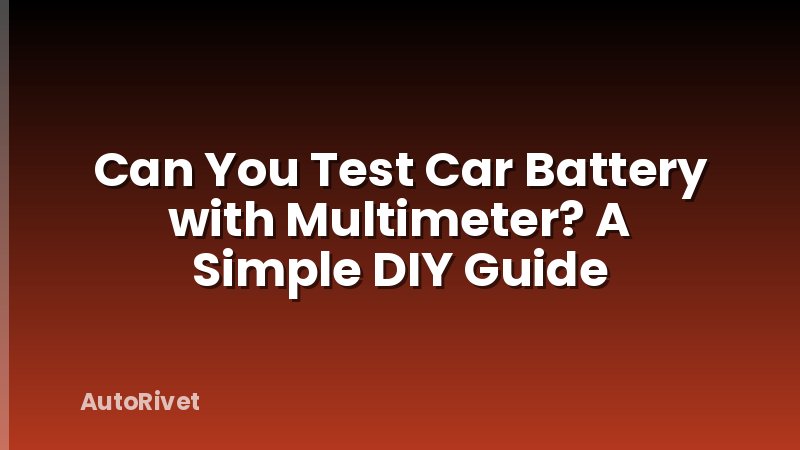 Can You Test Car Battery with Multimeter? A Simple DIY Guide