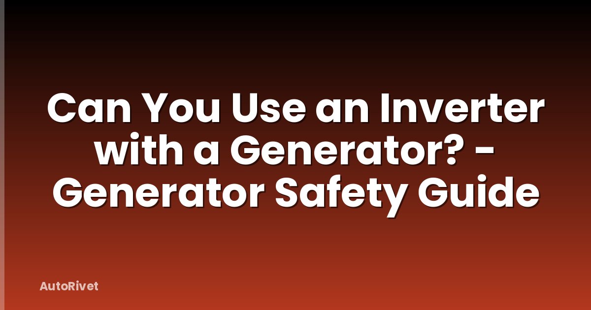 Can You Use an Inverter with a Generator? - Generator Safety Guide