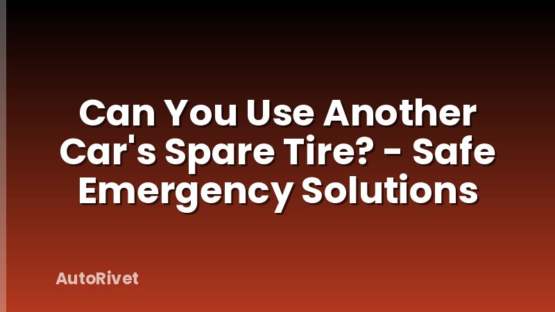 Can You Use Another Car's Spare Tire? - Safe Emergency Solutions