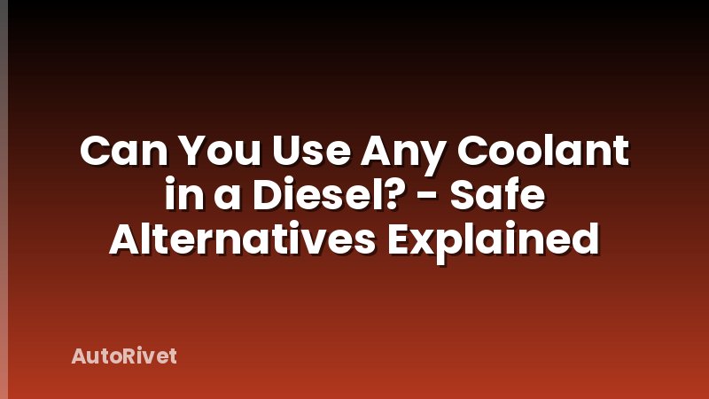 Can You Use Any Coolant in a Diesel? - Safe Alternatives Explained