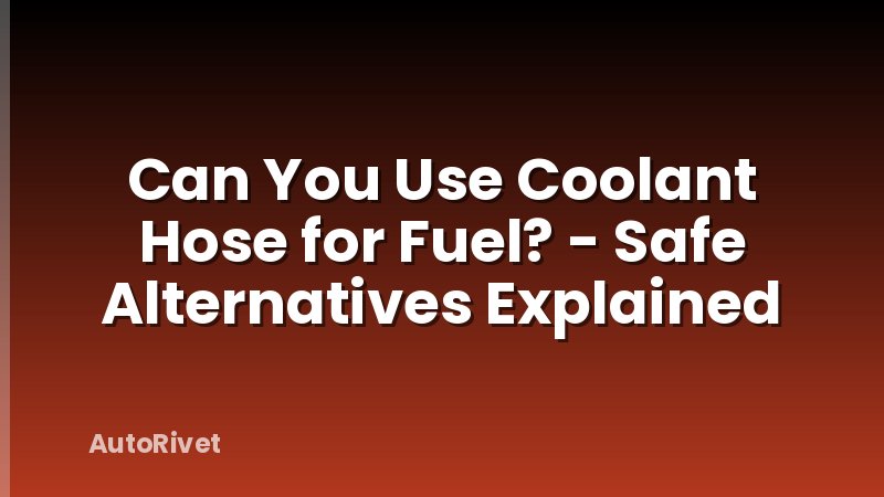 Can You Use Coolant Hose for Fuel? - Safe Alternatives Explained