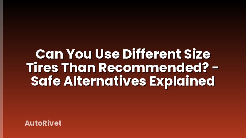 Can You Use Different Size Tires Than Recommended? - Safe Alternatives Explained
