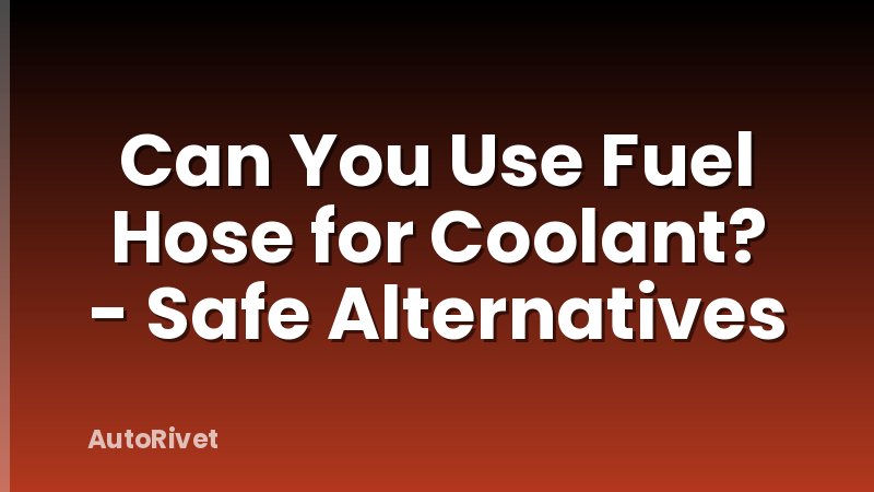 Can You Use Fuel Hose for Coolant? - Safe Alternatives