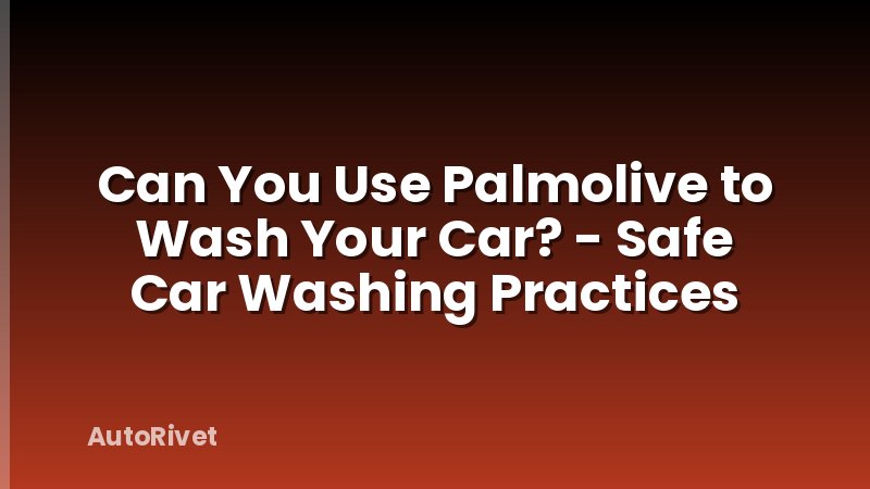Can You Use Palmolive to Wash Your Car? - Safe Car Washing Practices