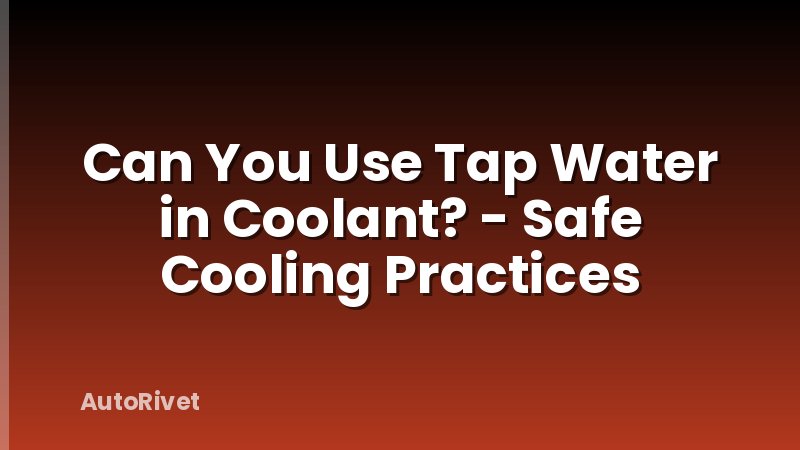 Can You Use Tap Water in Coolant? - Safe Cooling Practices