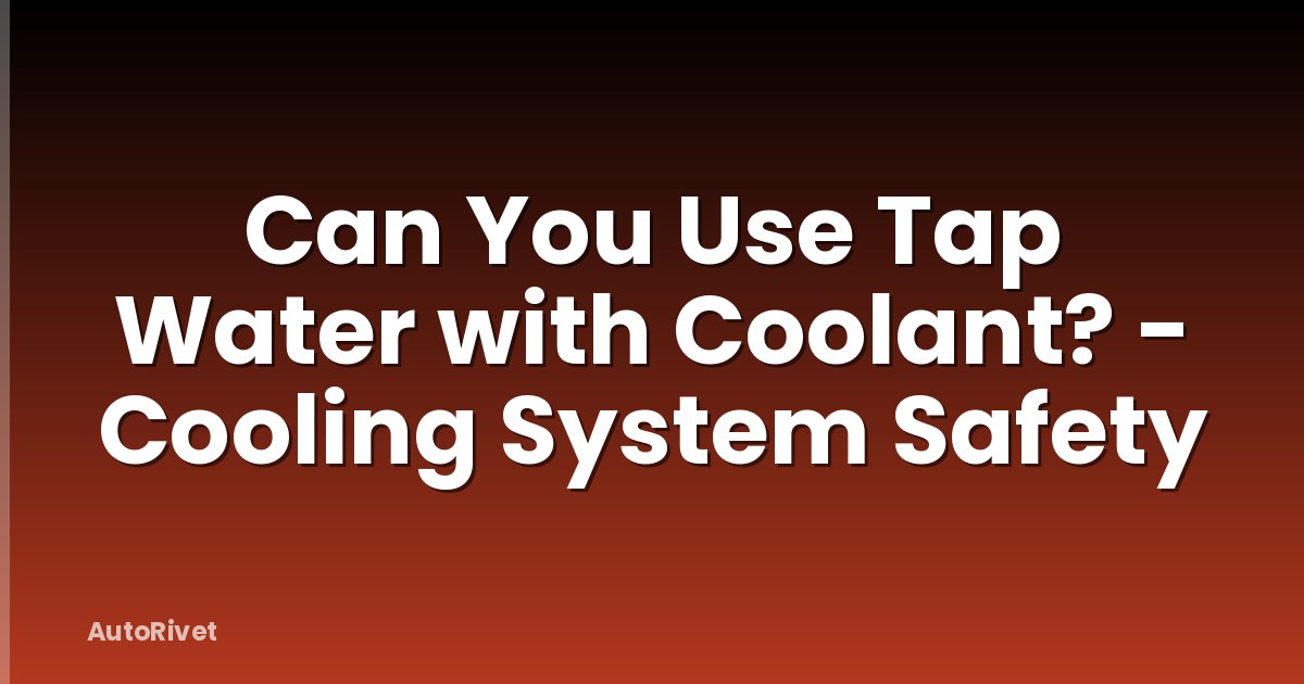 Can You Use Tap Water with Coolant? - Cooling System Safety