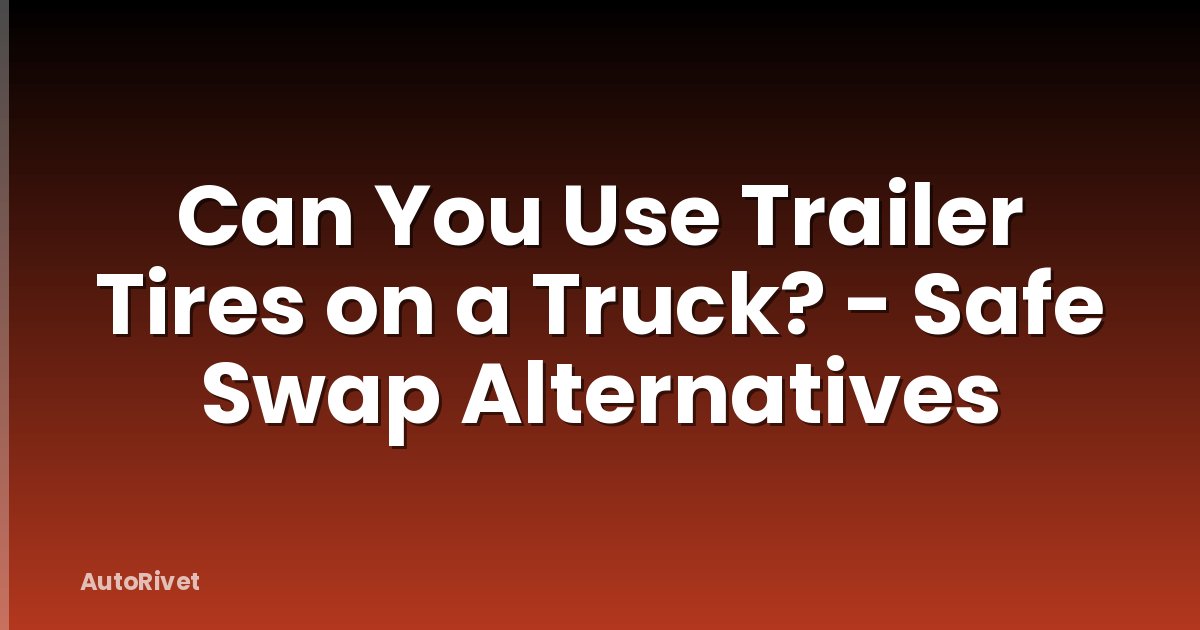 Can You Use Trailer Tires on a Truck? - Safe Swap Alternatives