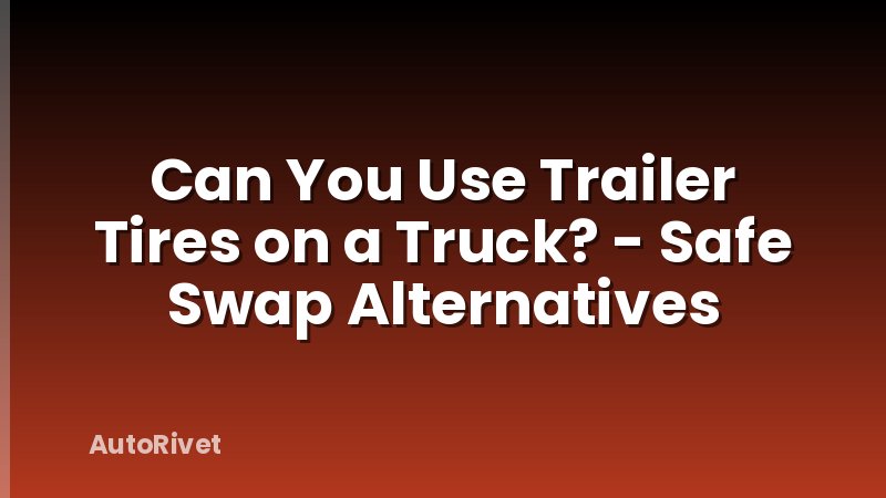 Can You Use Trailer Tires on a Truck? - Safe Swap Alternatives