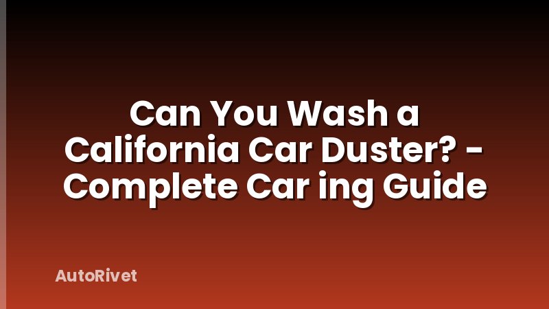 Can You Wash a California Car Duster? - Complete Car ing Guide