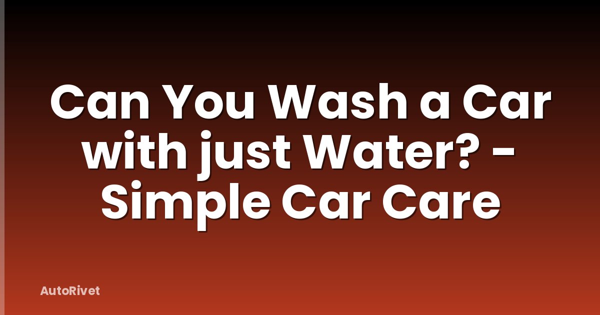 Can You Wash a Car with just Water? - Simple Car Care