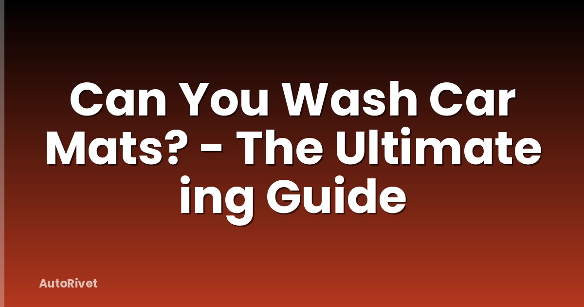 Can You Wash Car Mats? - The Ultimate ing Guide