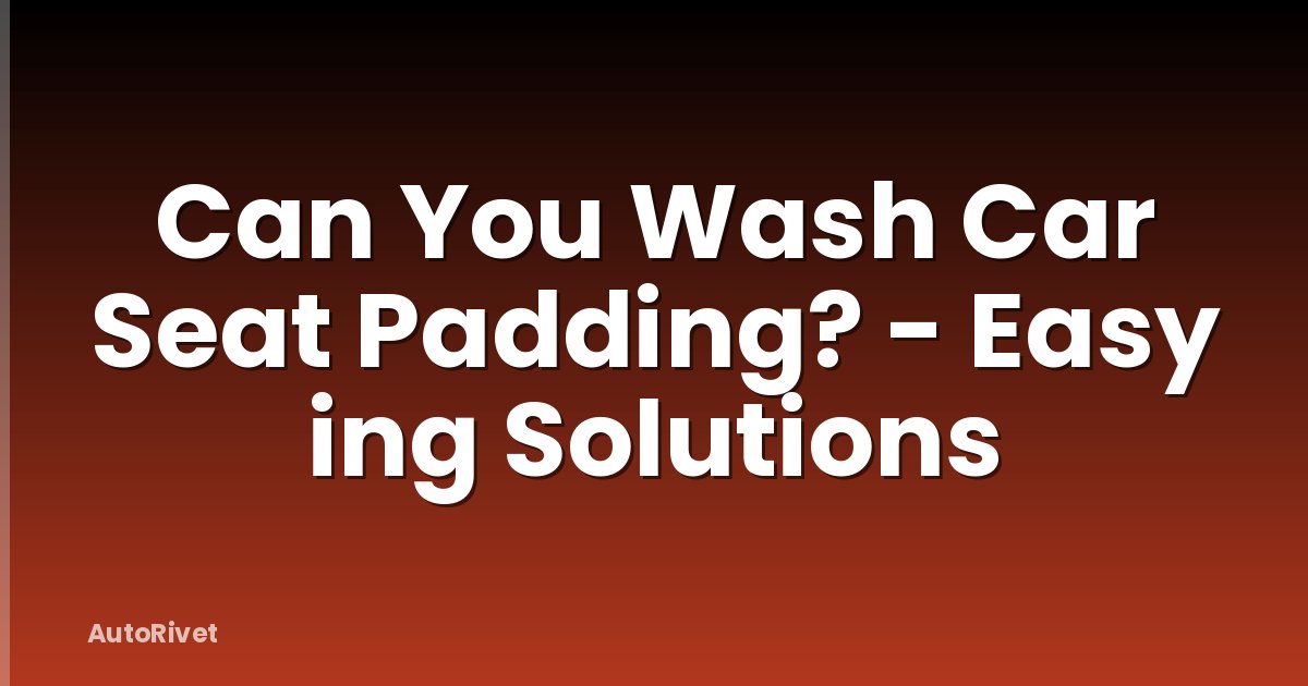 Can You Wash Car Seat Padding? - Easy ing Solutions