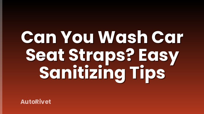 Can You Wash Car Seat Straps? Easy Sanitizing Tips